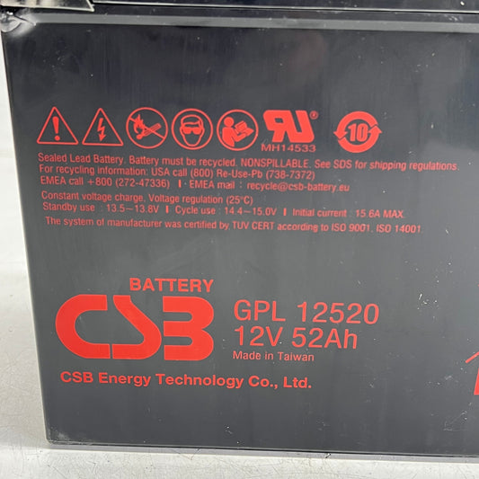 CSB Sealed Lead Acid Battery for Thomas & Betts Emiu-1000-4ld 12V 52Ah GPL 12520