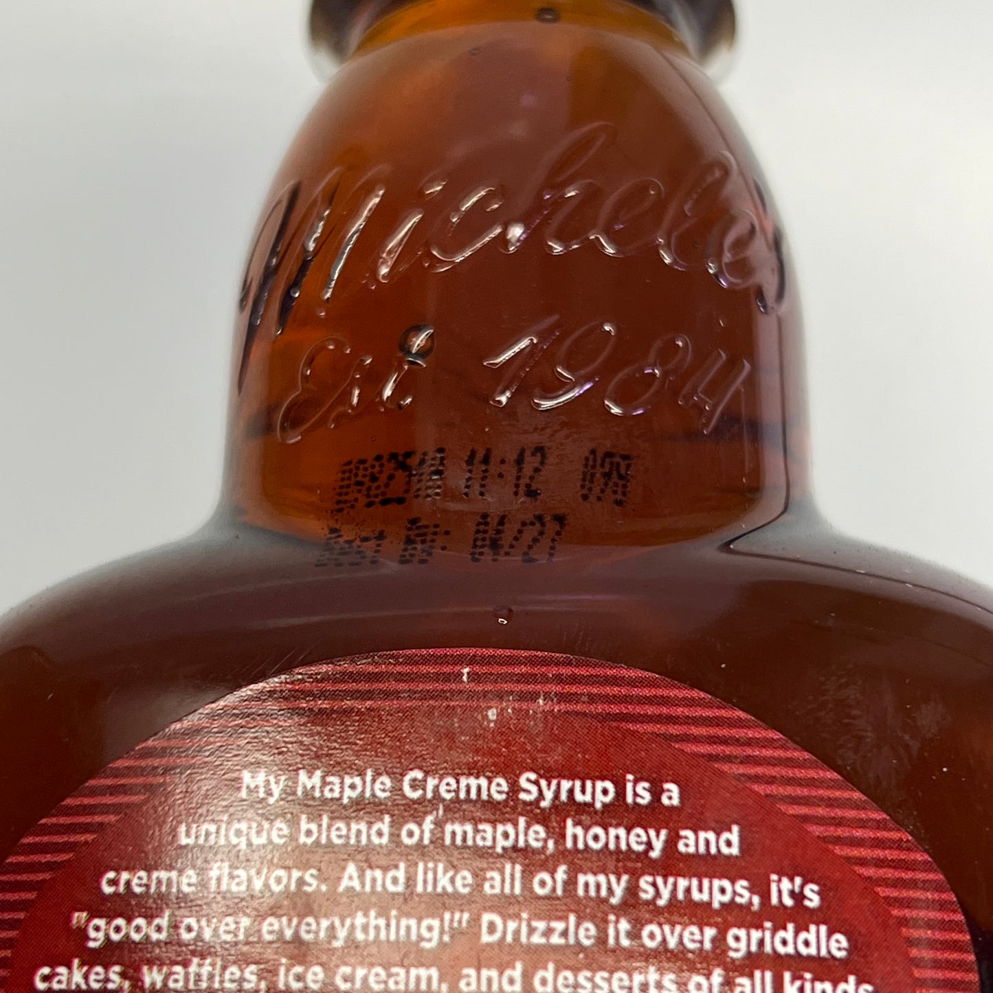 ZA@  MICHELE'S (2 PACK) Gourmet Maple Creme Syrup 13 Fl Oz BB 04/27