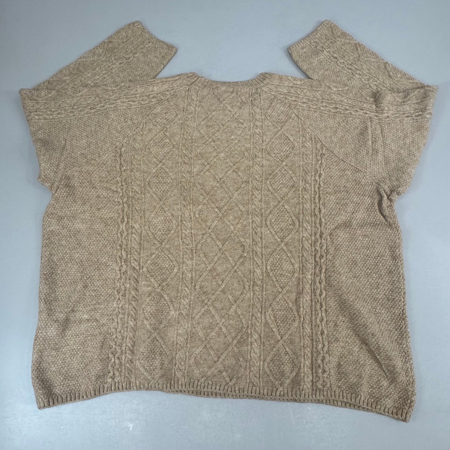 VINCE CAMUTO Cable Knit Sweater Women's Sz-XL Latte Heather SC2895