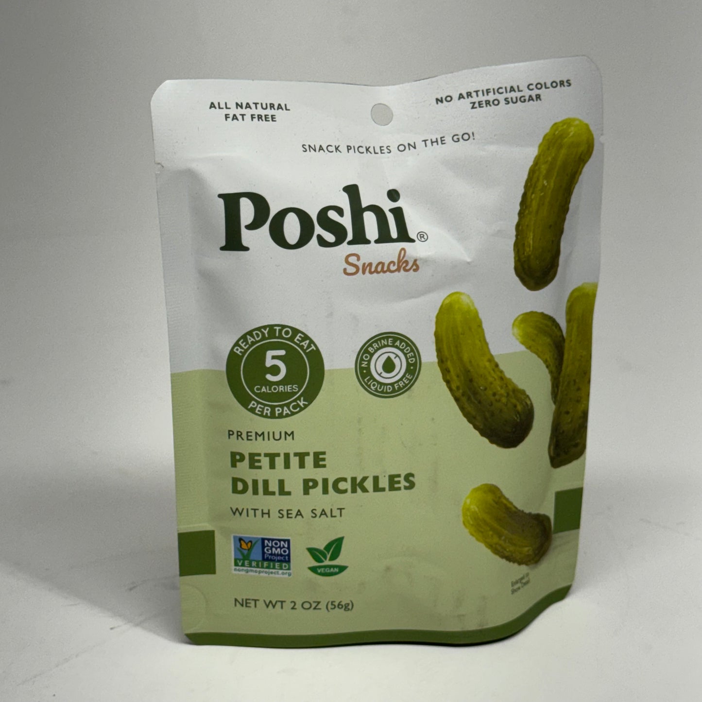 ZA@ POSHI (10 PACK) Petite Dill Pickles with Sea Salt 2 oz. BB 05/27