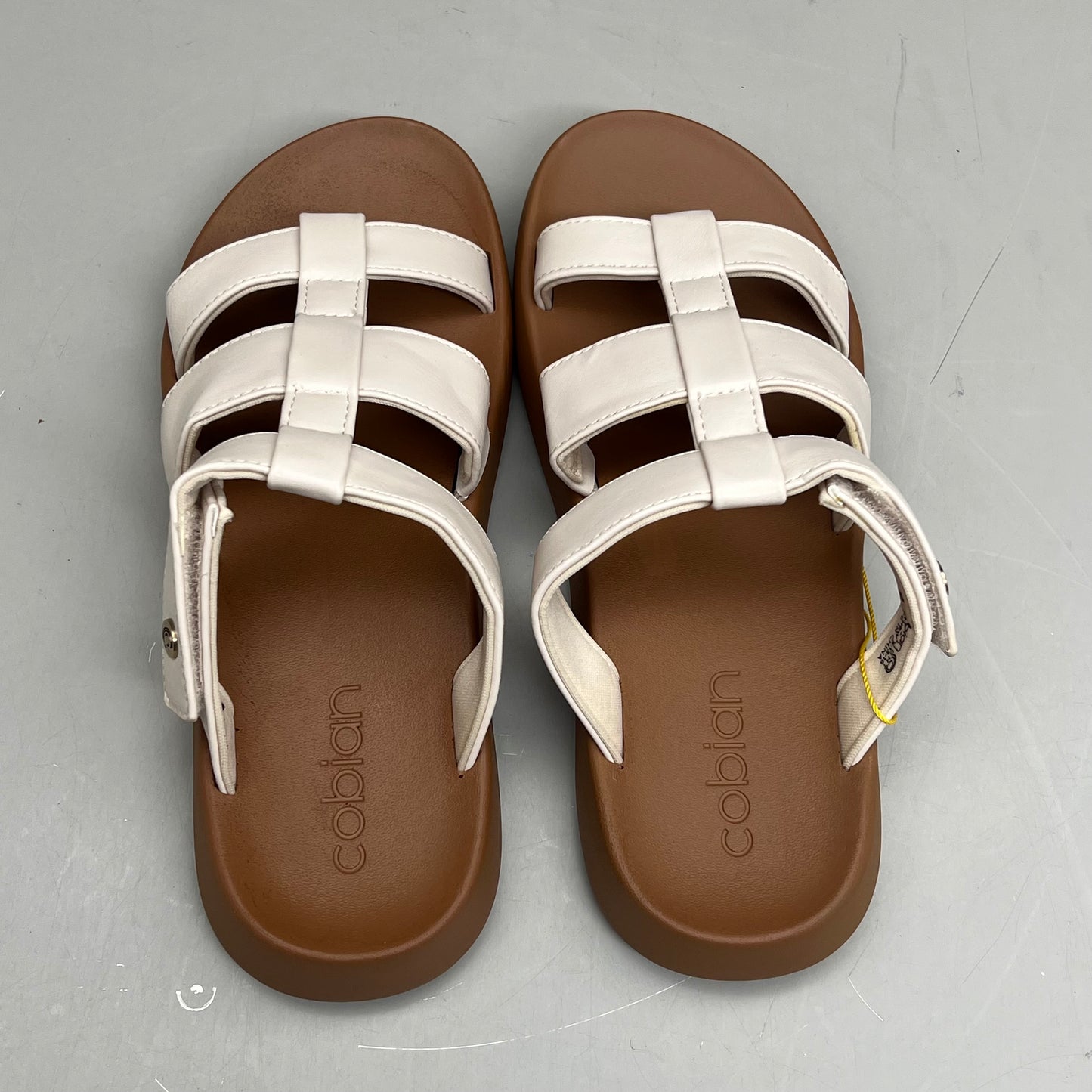 COBIAN Amalfi Synthetic Leather W/ Microfiber Lining Sandals Women's Sz 9, 39.5 EU Cream AMA25-110-9