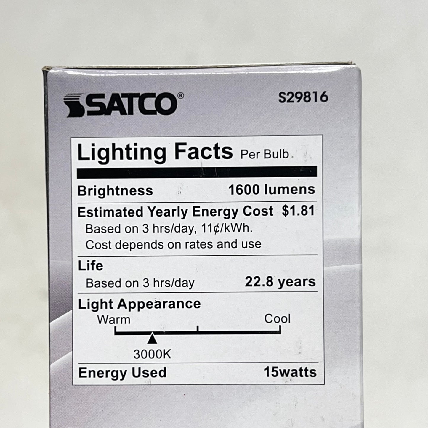 SATCO (6 PACK) Led Light Bulbs 15W LED A19 3000K 1600 Lumens Soft White S29816