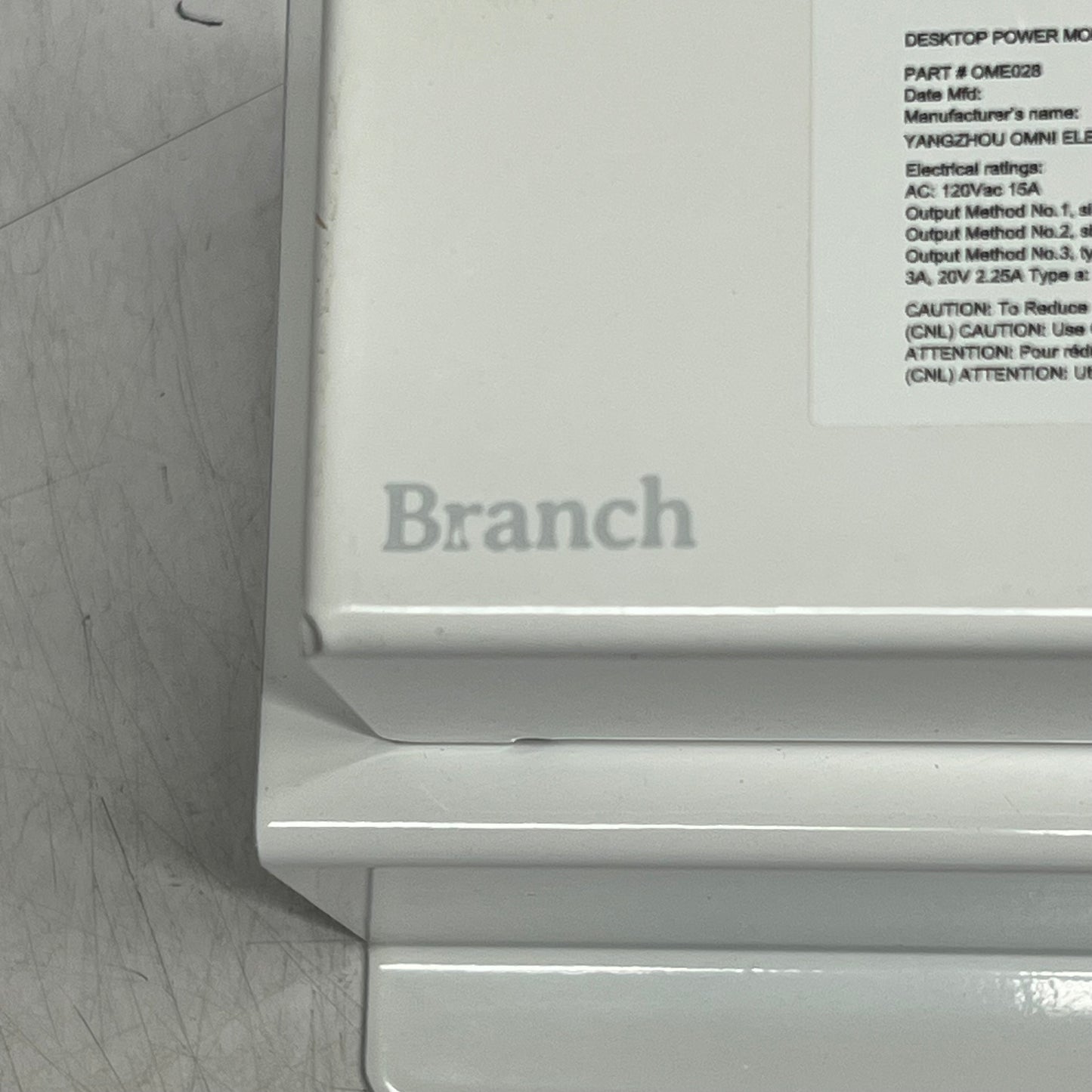 BRANCH In-Desk Power Outlets & Usb Powder Coated Steel  120V  13-11-00-00