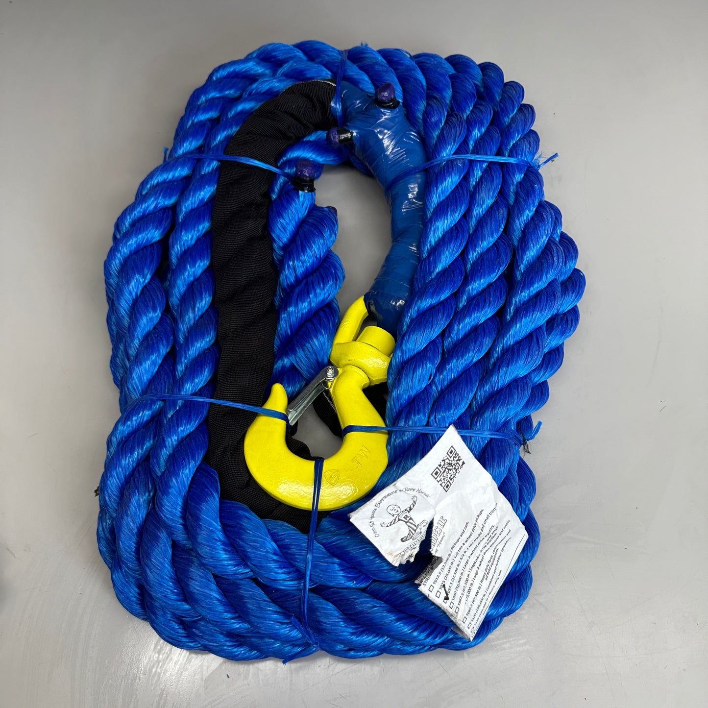 CUSTOM ROPES Tow Rope 3/4 Ton Truck/Small Tractors 37,500 lb Capacity Blue T035.5