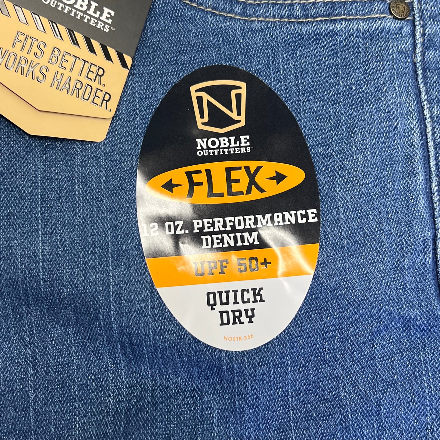 NOBLE OUTFITTERS Flex Denim 5-Pocket Work Pant Men's Sz 38x30 Stonewash 18458