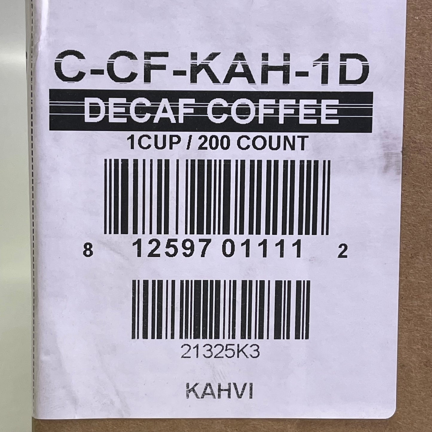 KAHVI (200 PACK) Gourmet Arabica Blend Decaf Coffee 1 cup per packet C-CF-KAH-1D