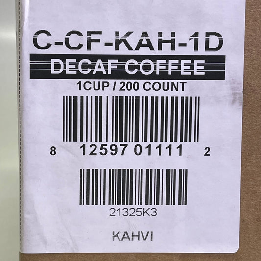 KAHVI (200 PACK) Gourmet Arabica Blend Decaf Coffee 1 cup per packet C-CF-KAH-1D