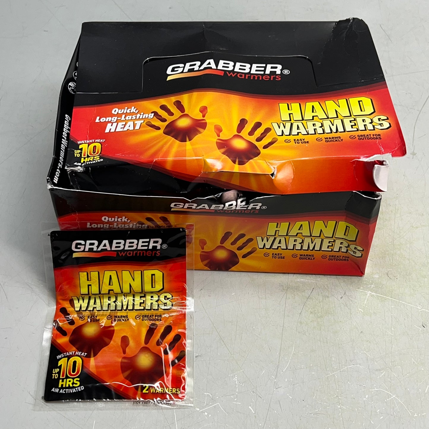 GRABBER WARMERS (40 PAIRS) Air Activated Ready To Use Hand Warmers 10 Hours