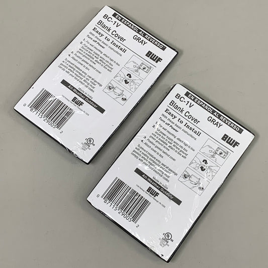 ZA@ BWF (2 PACK) Single Gang Weatherproof Blank Wallplate Grey BC-1V