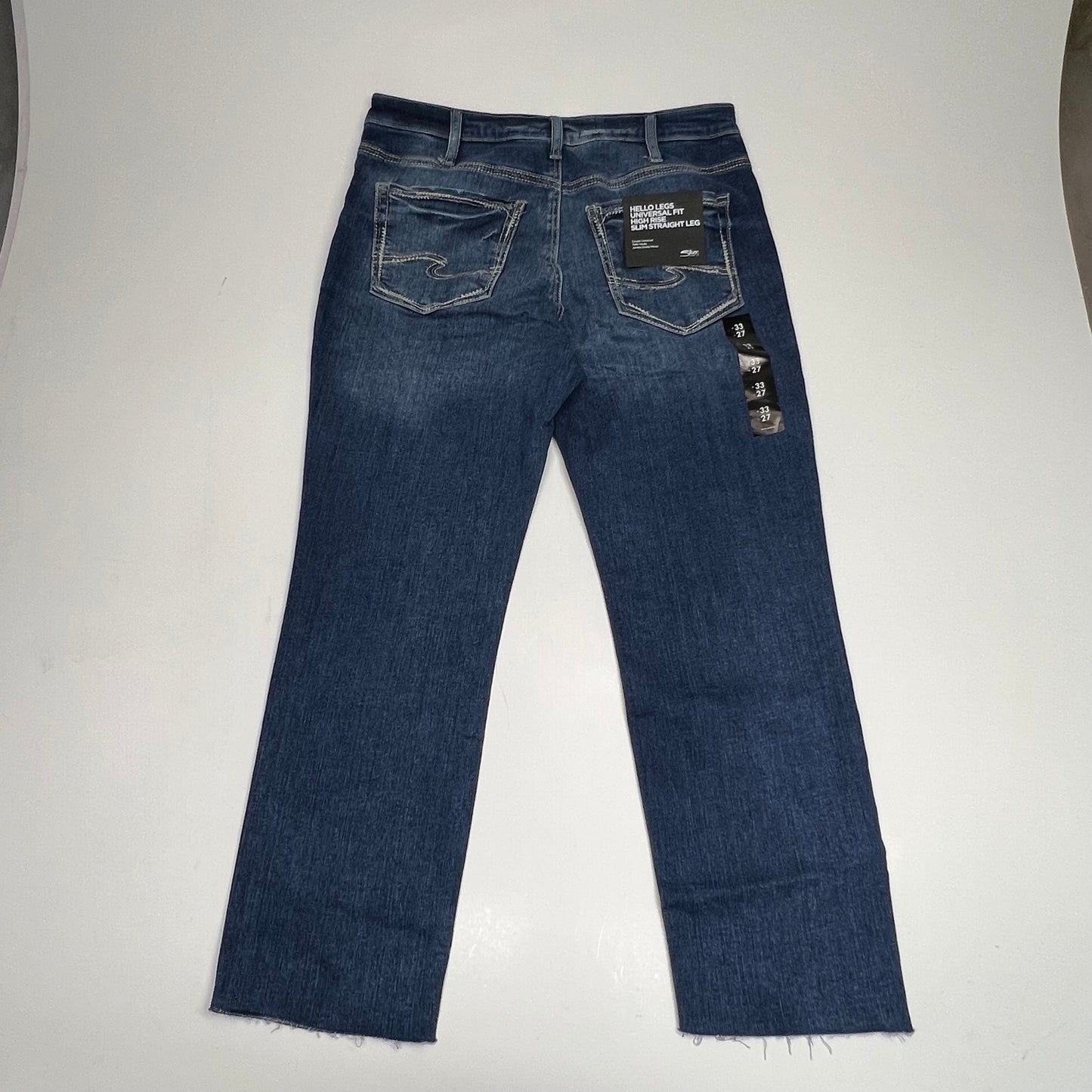 SILVER JEANS CO Hello Legs High Rise Straight Leg Jeans Women's Sz 33/27 Indigo