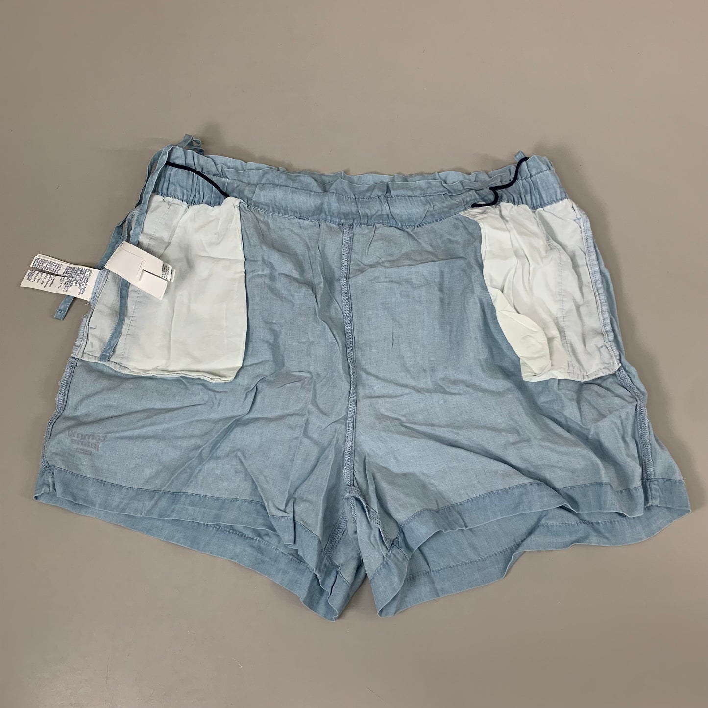 TOMMY HILFIGER JEANS Lyocell Shorts Side Ties Blue Women's SZ Large