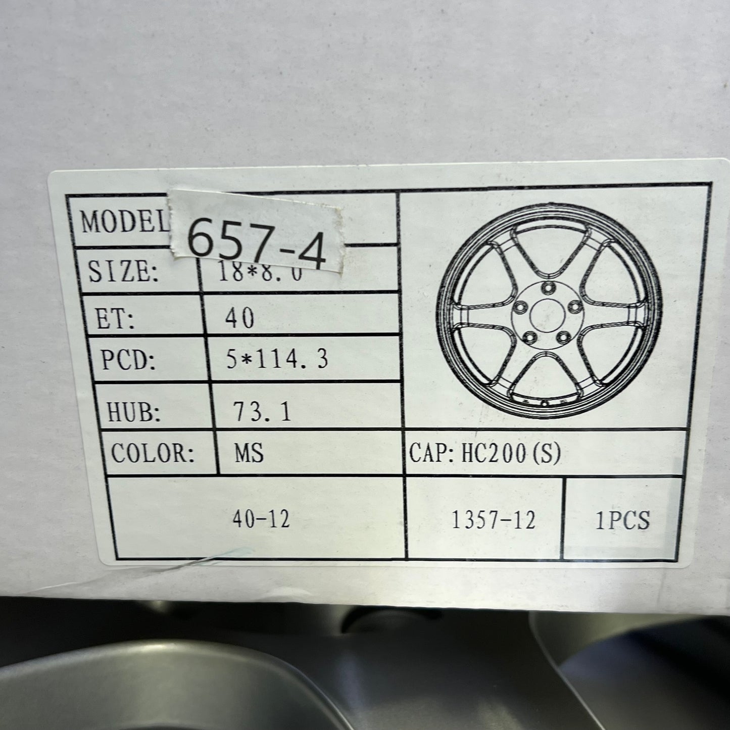 TRAKLITE Alloy Aluminum Aftermarket Wheel 18x8.0-5*114.3 Bolt Pattern Ms 657-4