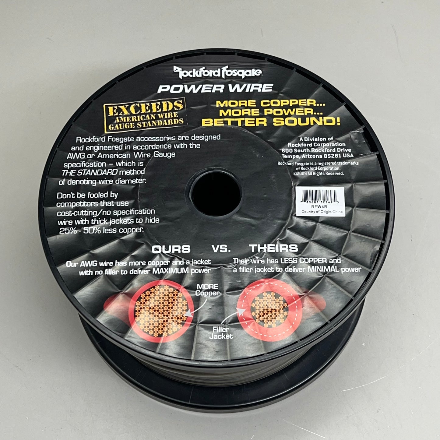 ROCKFOSGATE Power Wire 4 AWG Max Performance w/ More Copper Content 100' RFW4B