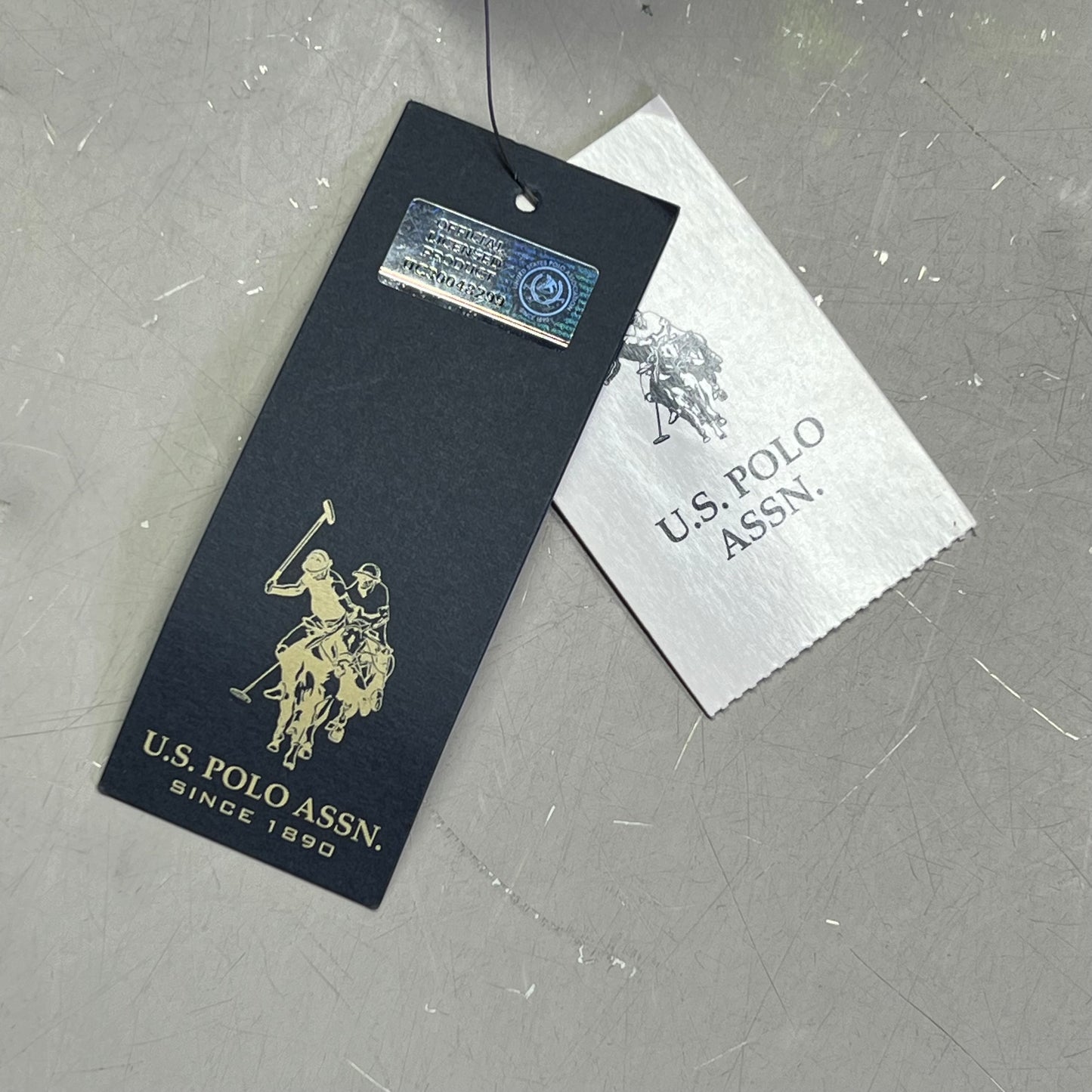 U.S. POLO ASSN. USPA Quilted Puffer Jacket Men's Sz S Navy/White 109689-P200A