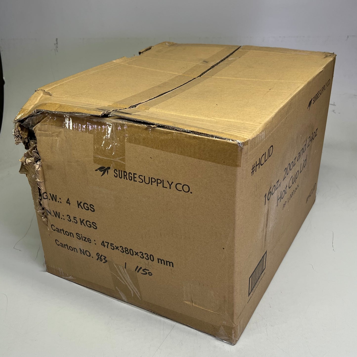 ZA@ SURGE SUPPLY CO (1,000 PACK) Hot Cup Lid 16oz, 20oz & 24oz Black HCLID