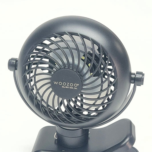 WOOZOO Cordless Portable Clip on Fan W/ Tilt & Speeds 3.5" Black PCF-RT9N