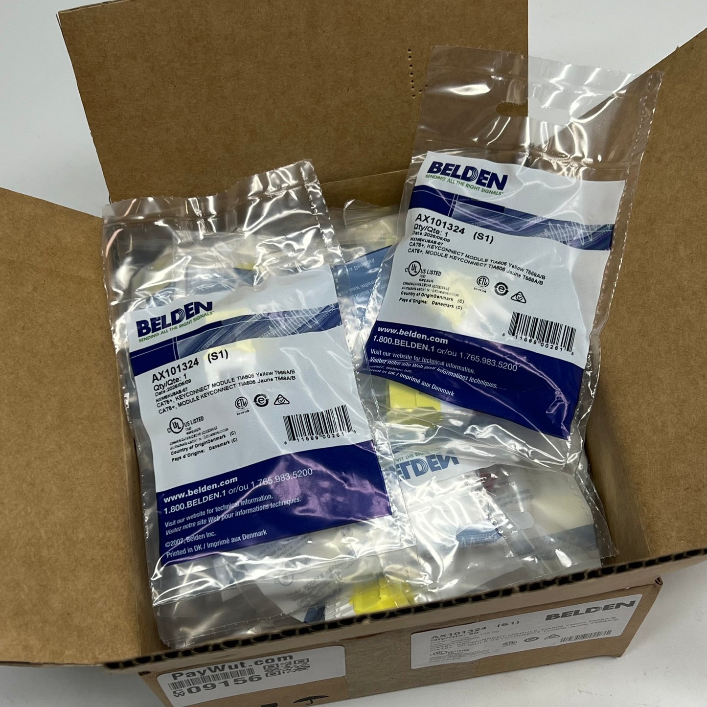 BELDEN  (15 PACK) Keyconnect Style Cat 6+ Modular Jack Yellow AX101324