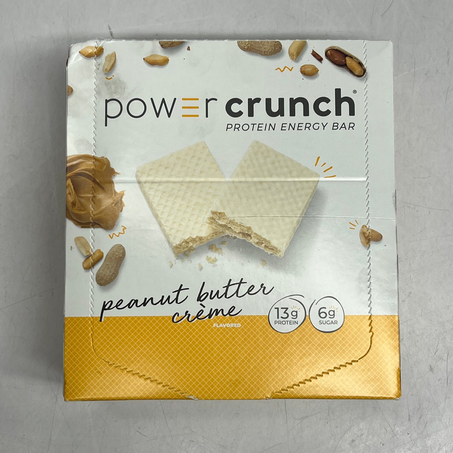 ZA@ POWER CRUNCH  (12 PACK) Wafer Whey Protein Energy Bar Pre/post Workout BB 07/26