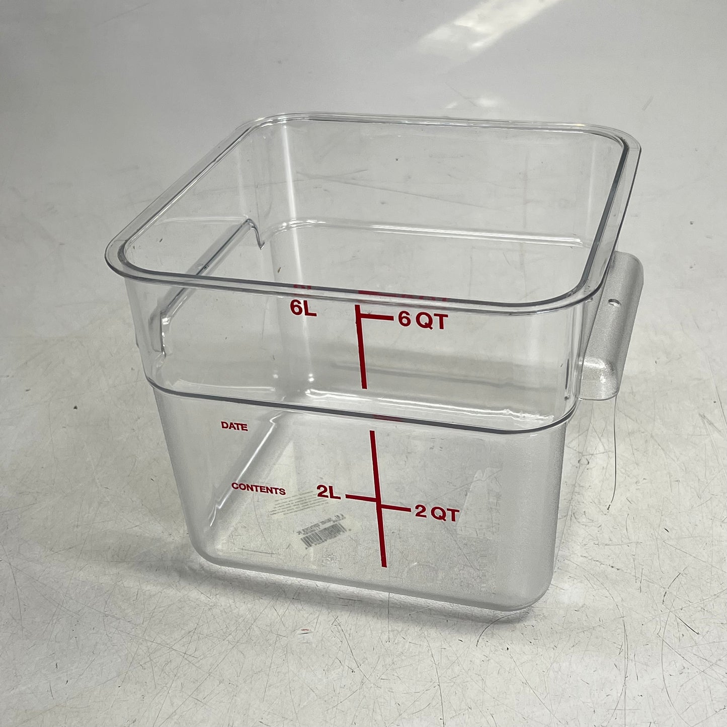 CARLISLE  (SET OF 6) Squares Polycarbonate Food Storage Container  6 qt 1195207