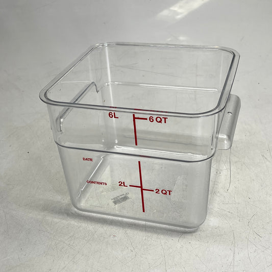 CARLISLE  (SET OF 6) Squares Polycarbonate Food Storage Container  6 qt 1195207