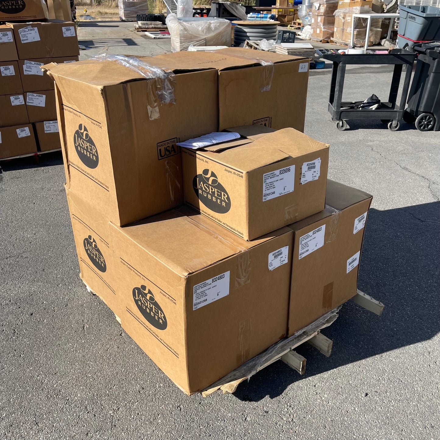 ZA@ Pallet of JASPER RUBBER Round Gaskets 3.5” Dia 002631268 (AS-IS)(A)
