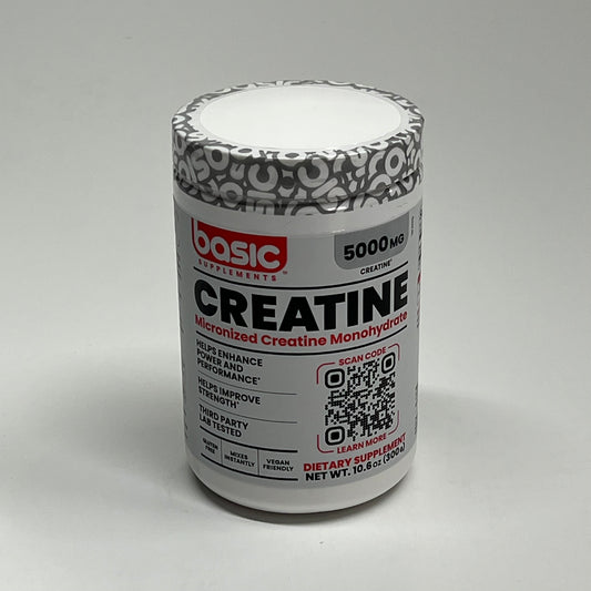BASIC Creatine Monohydrate Increase Muscle Mass Unflavored 10.6oz BB 05/27