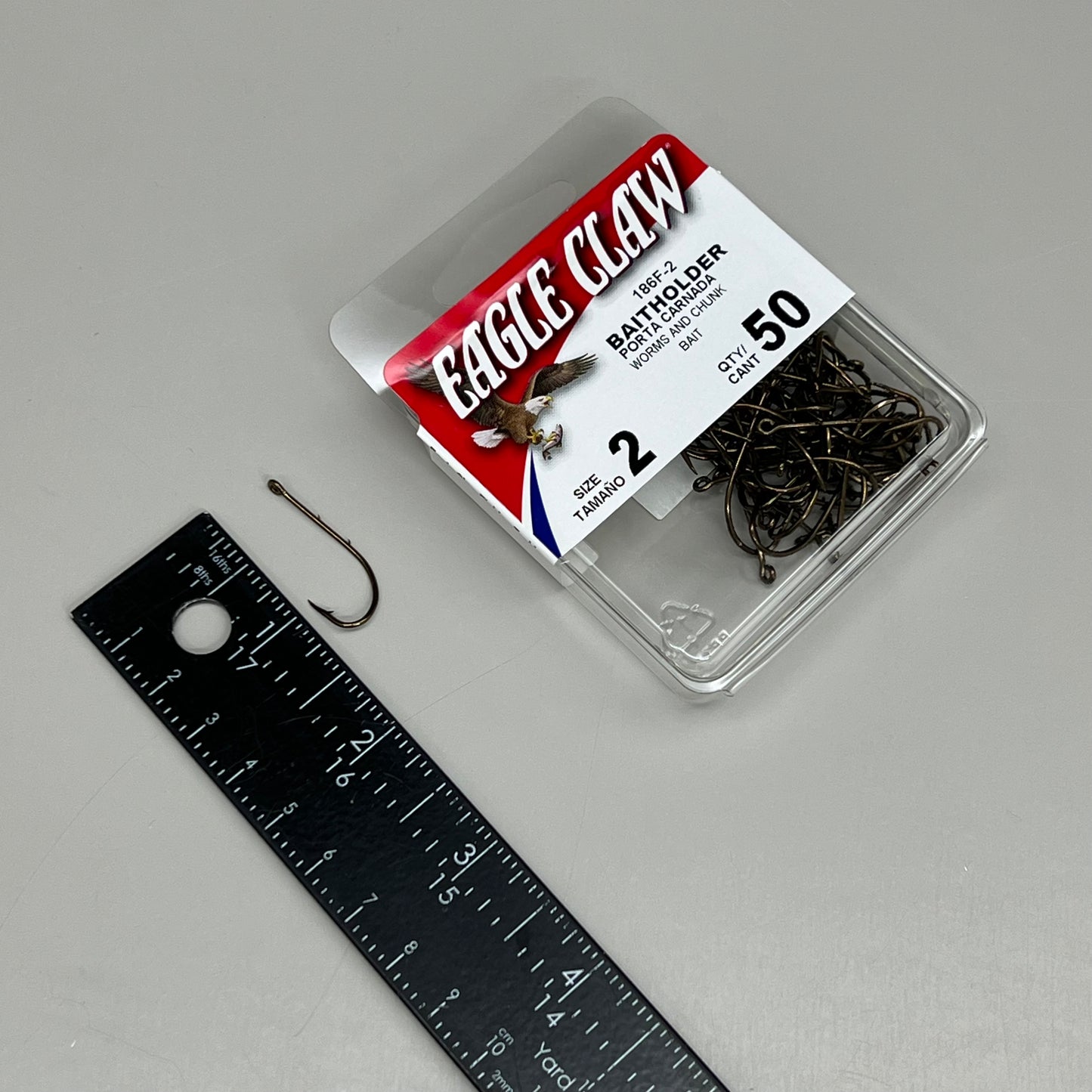 EAGLE CLAW High Carbon Steel Worms & Chunk Bait Holder Bronze #2 50pc 186F-2