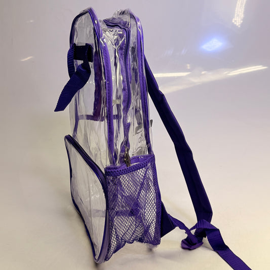 BWAP 17" Clear Plastic Backpack 17" x 12" x 6" Color Purple BP1643