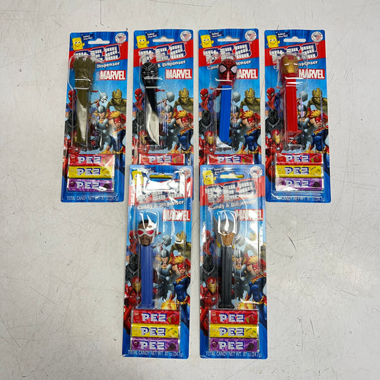 PEZ (6 PACK) Marvel Assorted Characters Candy Dispensers W/ Candy BB 12/30