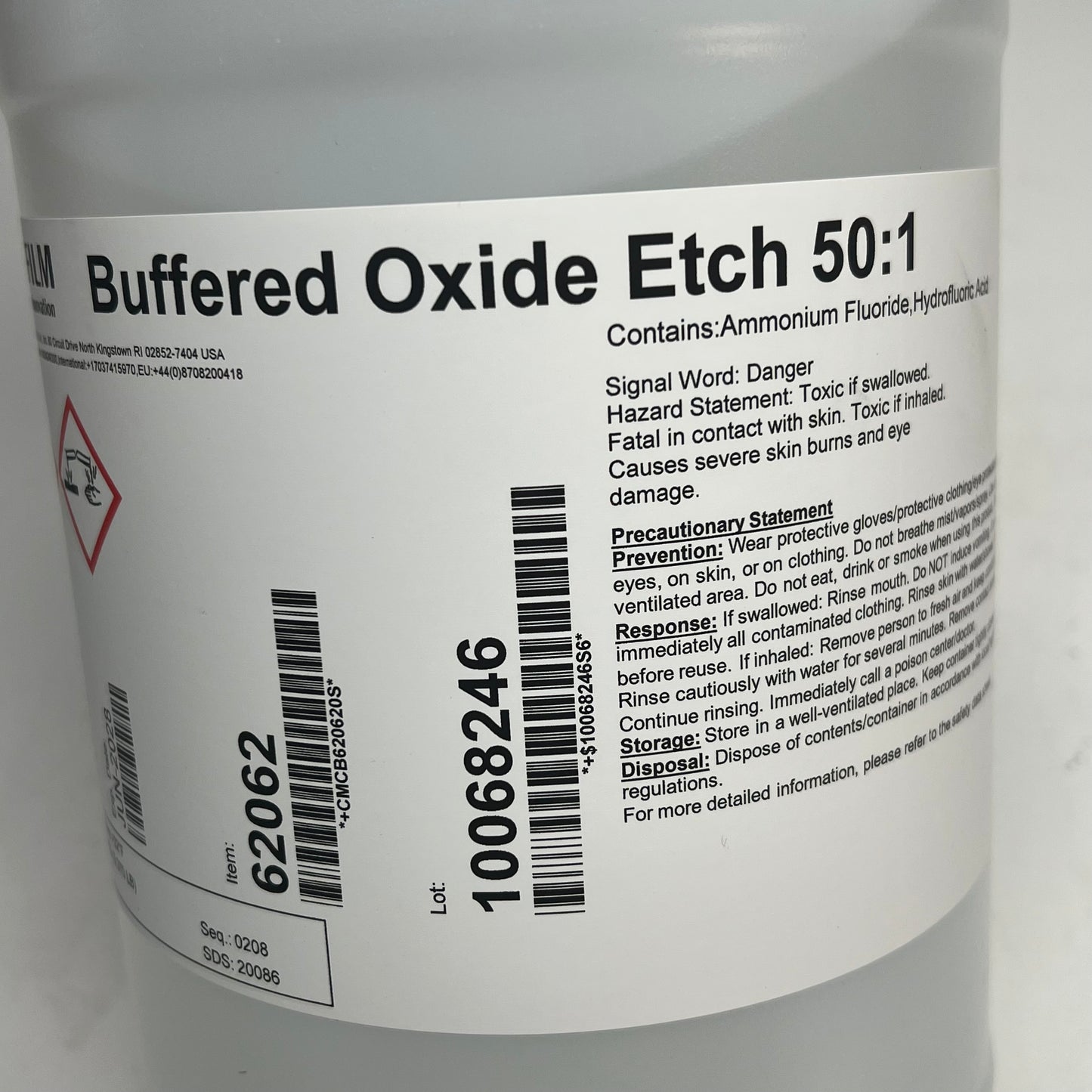 FUJIFILM (4 PACK) Electronic Materials Buffered Oxide Etch 50:1 Clear 62062
