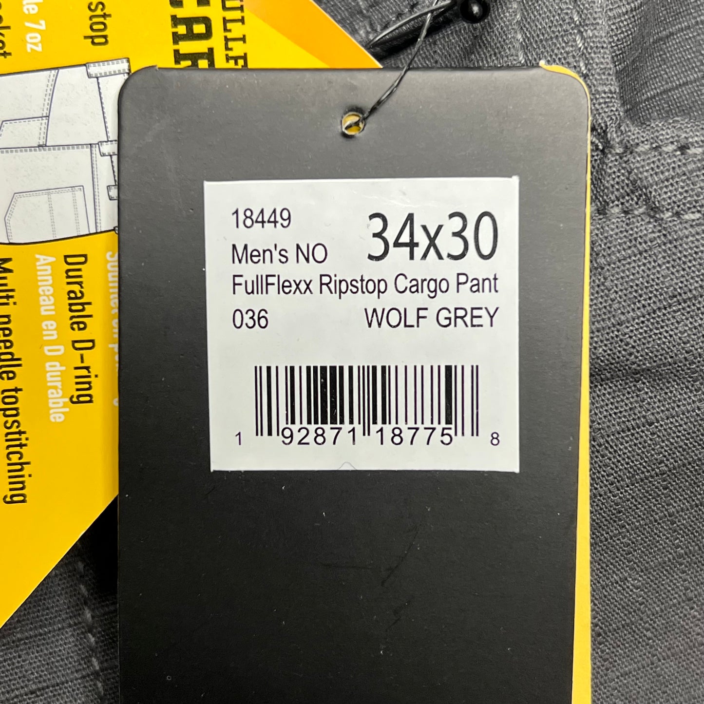 NOBLE OUTFITTERS Full Flexx Ripstop Cargo Pant Men's Sz 34x30 Wolf Grey 18449