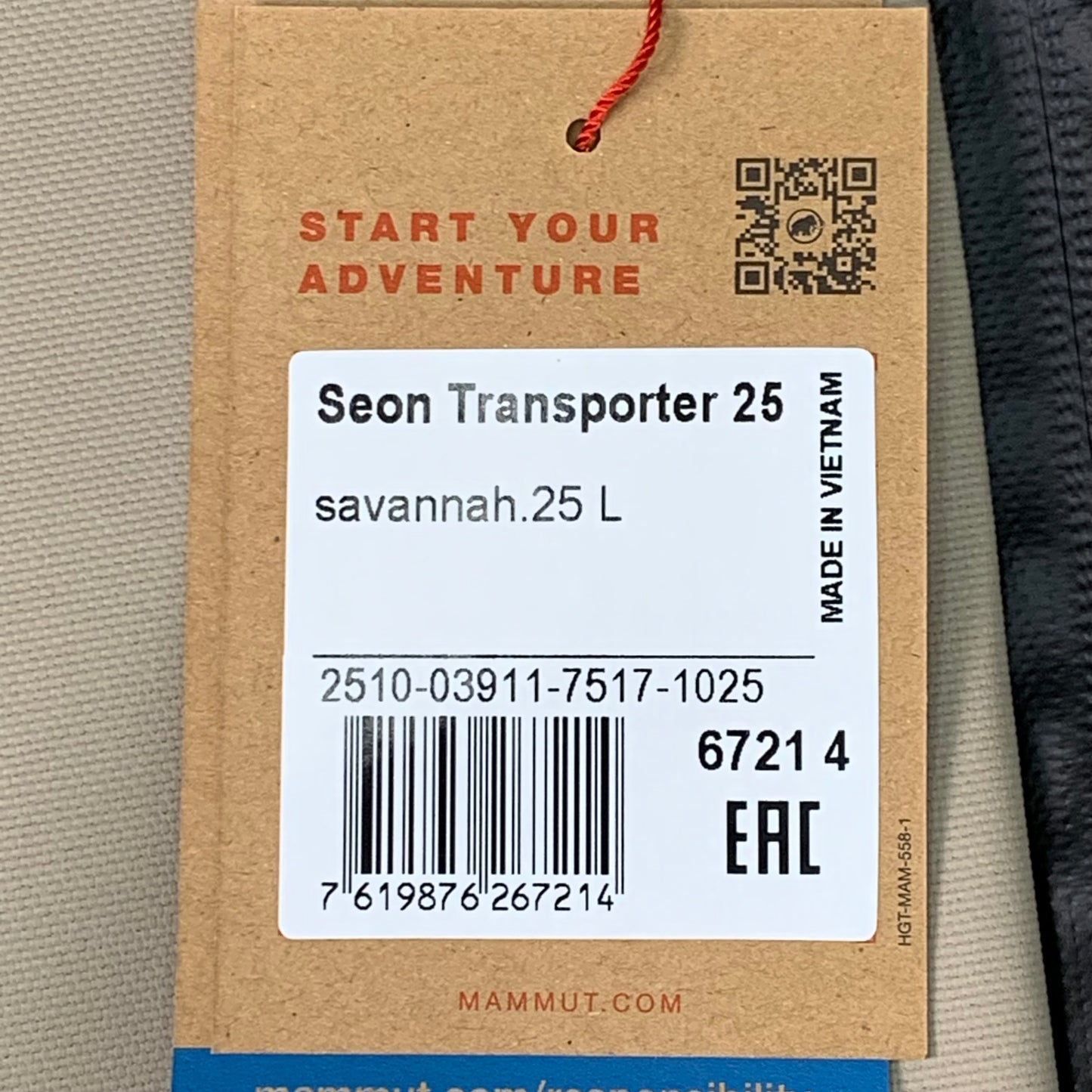 MAMMUT Seon Transporter 25 Liter Office & Sports Backpack Savannah 2510-03911