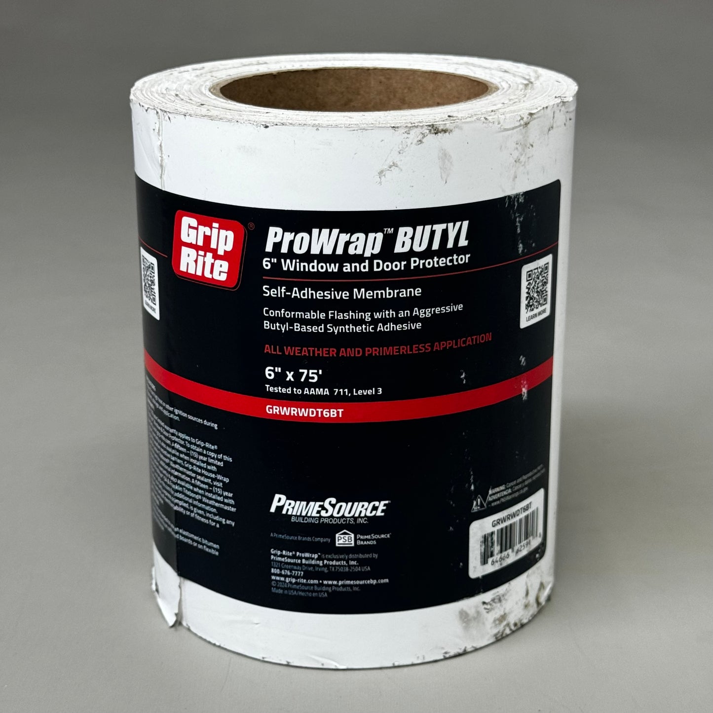 GRIP RITE ProWrap BUTYL Window & Door Protector 6"X75' All Weather GRWRWDT6BT