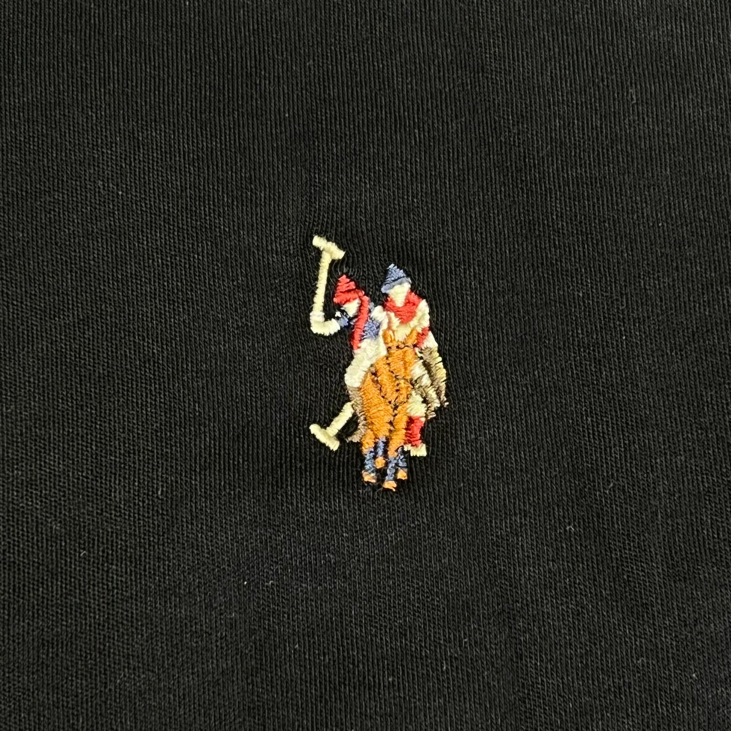 U.S. POLO Interlock Polo Shirt W/ Embroidered Logo Men's Sz XL Black 23000123