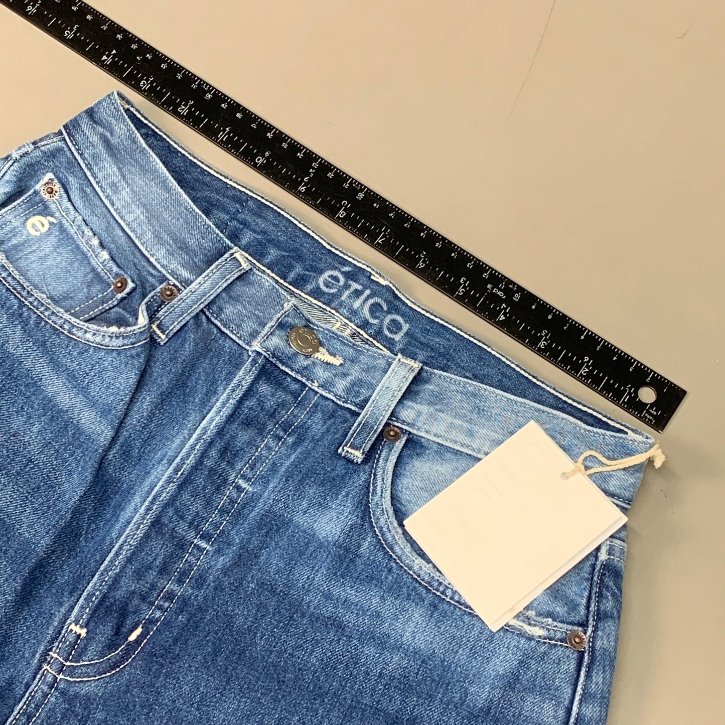 ETICA Tyler Vintage Straight Crop Jeans 100% Cotton Shipwreck Size 26 EW178114A