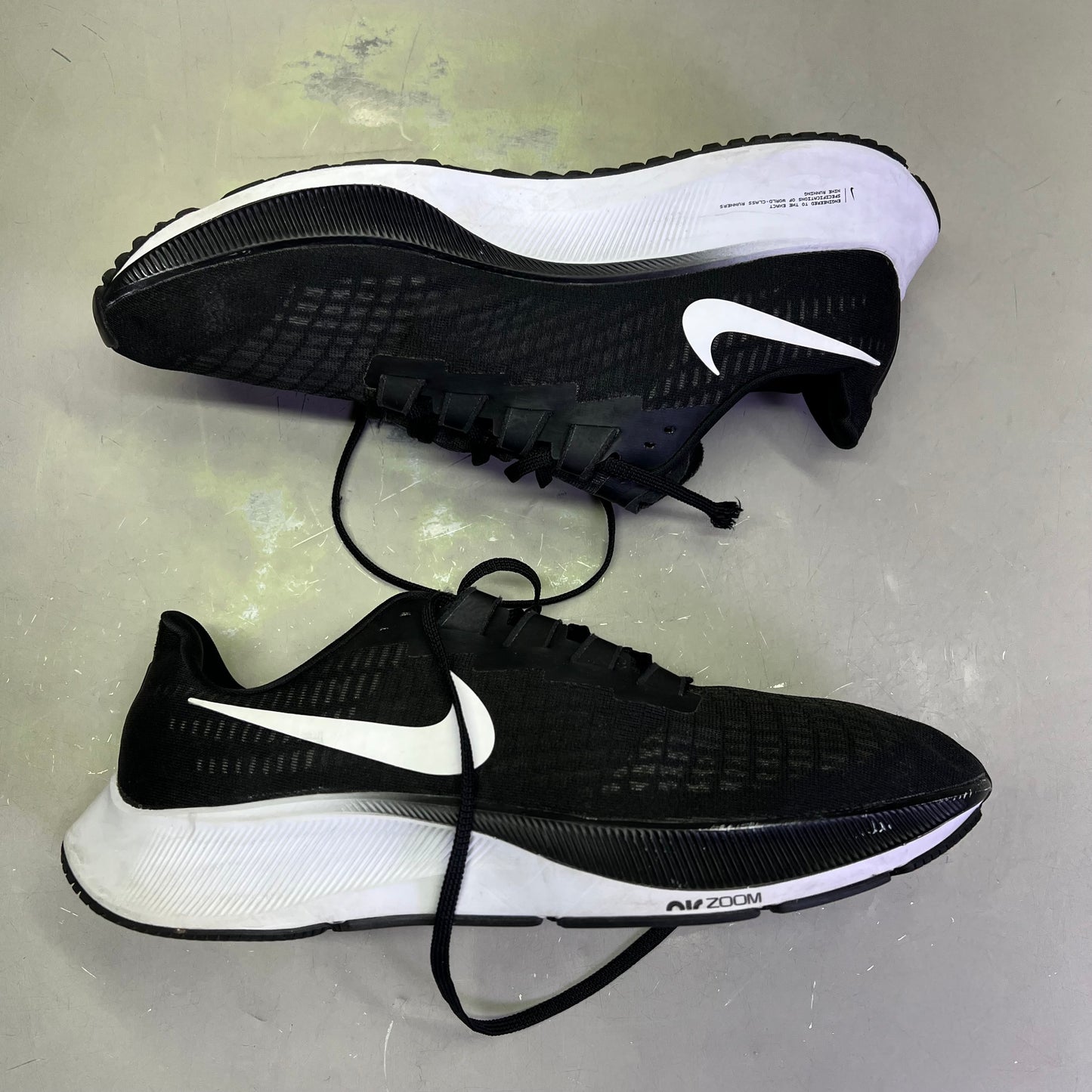 NIKE Air Zoom Pegasus 37 Running Sneaker Men's Sz 14 Black/White (Pre-Owned)