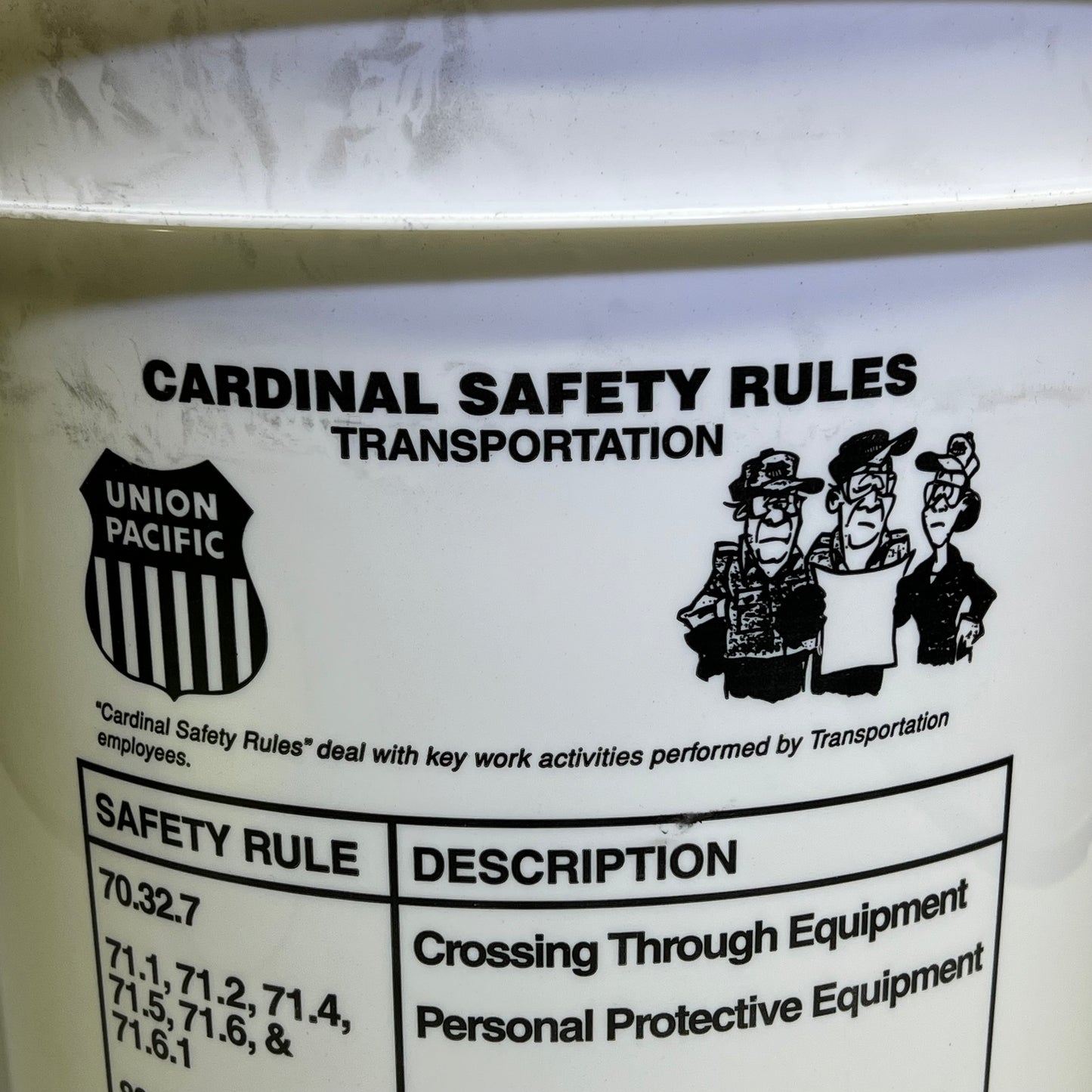 ZA@ UNION PACIFIC RAILROAD Ice Bucket Foam Lining & Lid W/ Plastic Lid Layer 6 Gal White/Black/Yellow