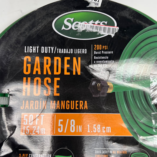 SCOTTS Light Duty Garden Hose High Pressure Easy Coil 50' 200 PSI  Green 83066