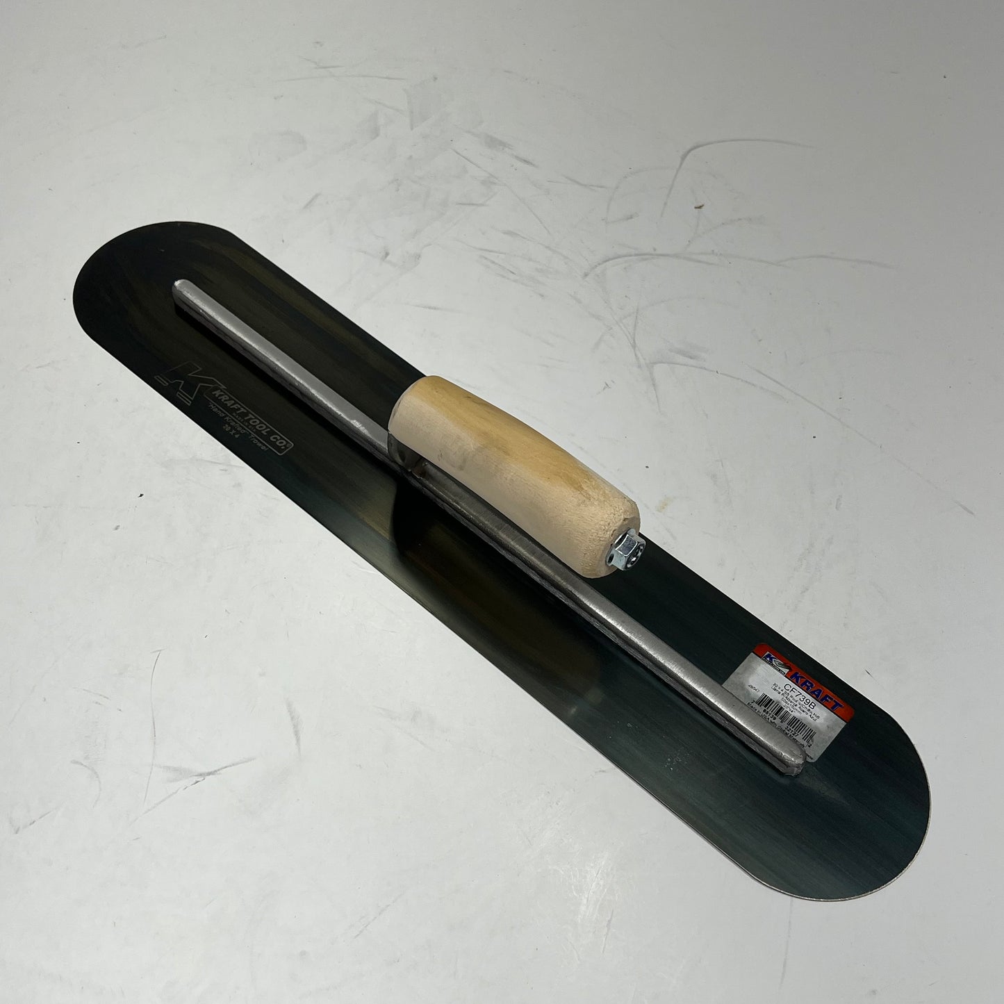 KRAFT TOOLS Professional Grade Pool Trowel 20L"x4" L Blue Steel CF739B