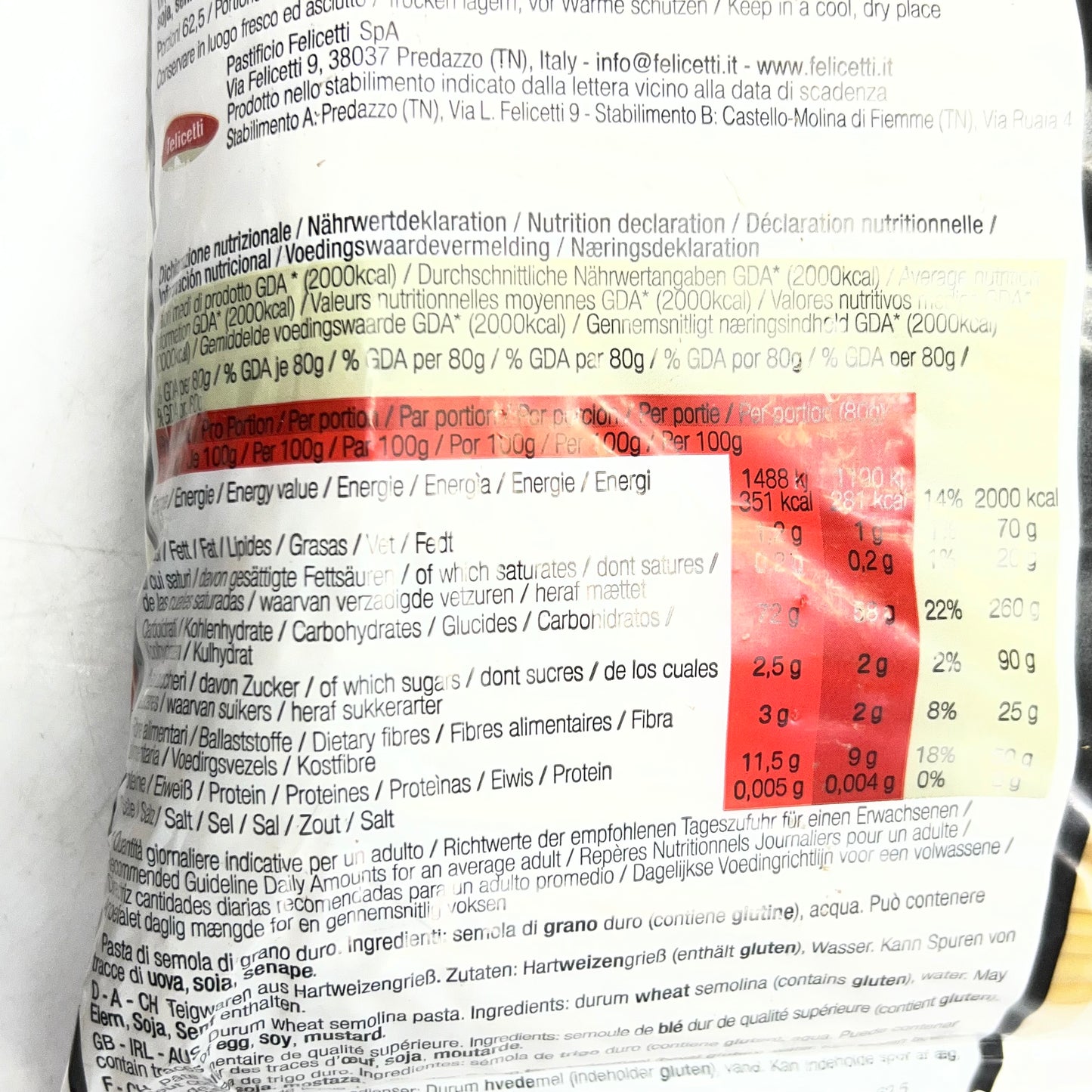 ZA@ FELICETTI ORIGINALE (2 PACK) Italian Spaghetti Pasta 10 Lb. BB 04/27