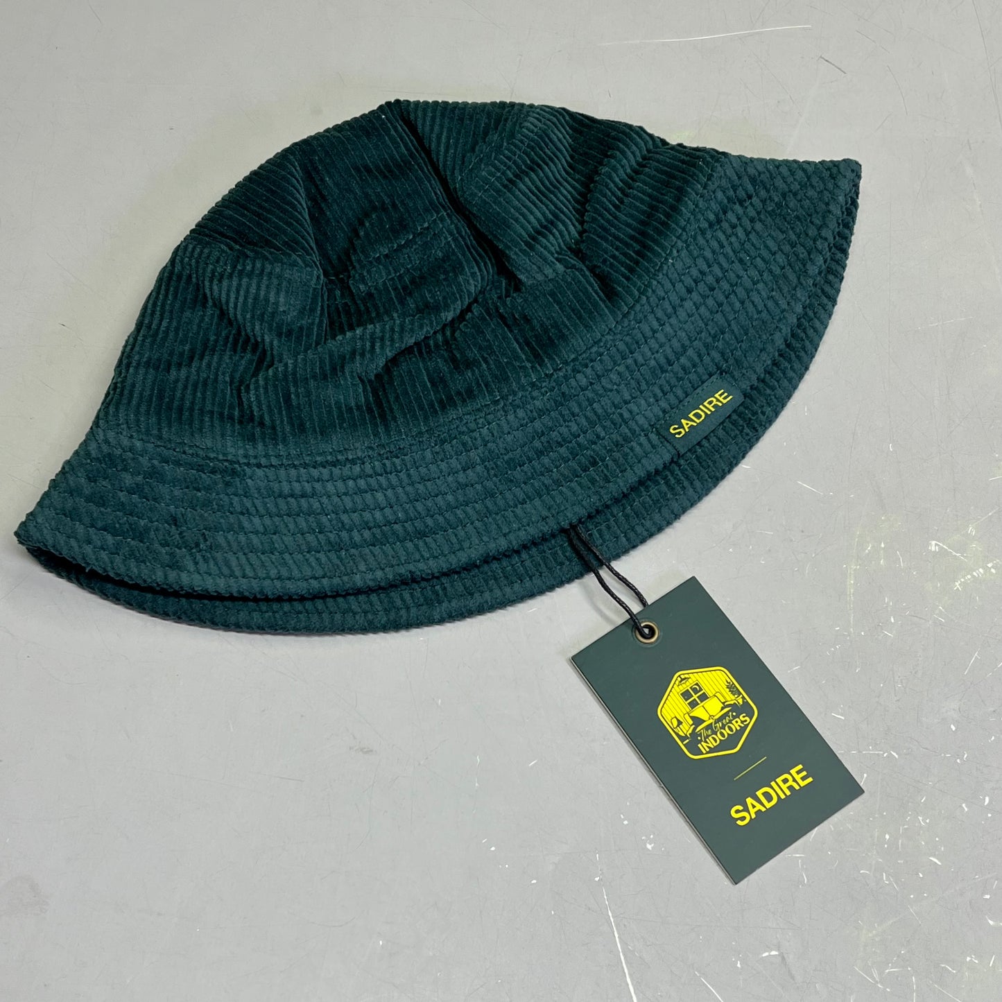 SADIRE Great Indoors Bucket Hat Embroidered Corduroy  Unisex Sz S Green