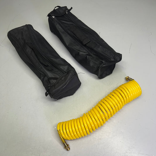 ZA@ (2 PACK) Recoil Air Hose For Compressed Air NPT End W/ Carry Bag 14" (Coiled) Yellow