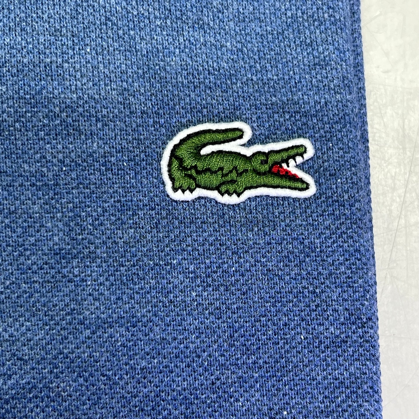 LACOSTE Classic Fit L.12.12 Heather Polo Ribbed Colar Men's Sz XS-2 Blue Chine