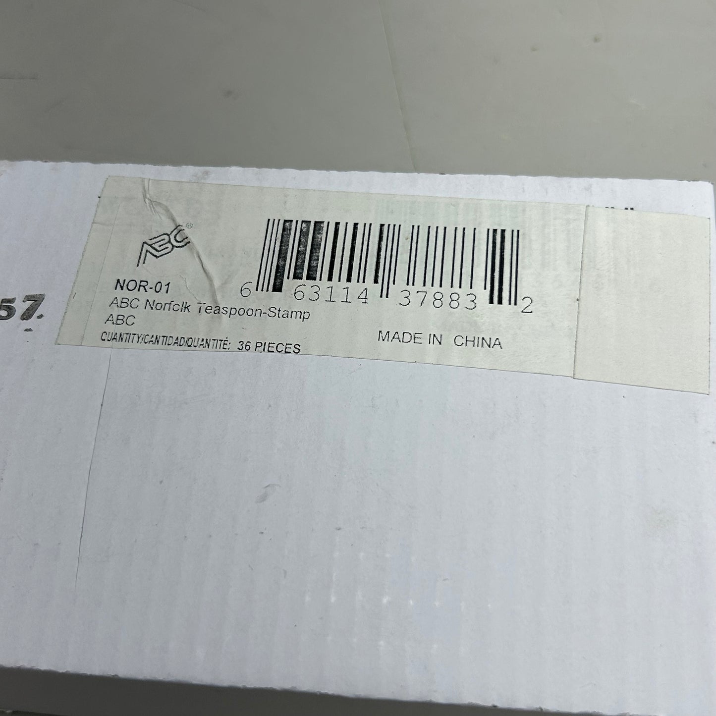 ABC (36 Pack) Stainless Steel Norfolk Stamped Teaspoon Set NOR-01