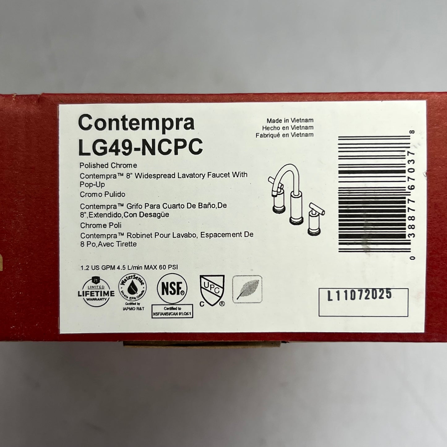 PFISTER 8" Widespread Lavatory Faucet with Pop-Up LG49-NCPC
