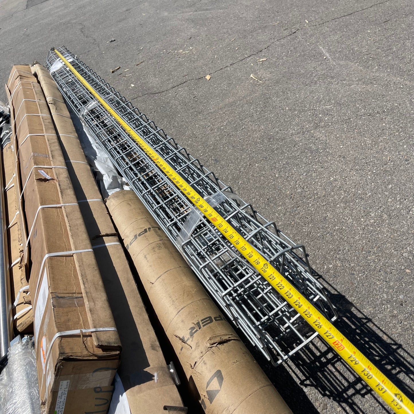 ZA@ Pallet of MIXED Steel Channels, Blinds, Canvas Roll Awning, & More (AS-IS)
