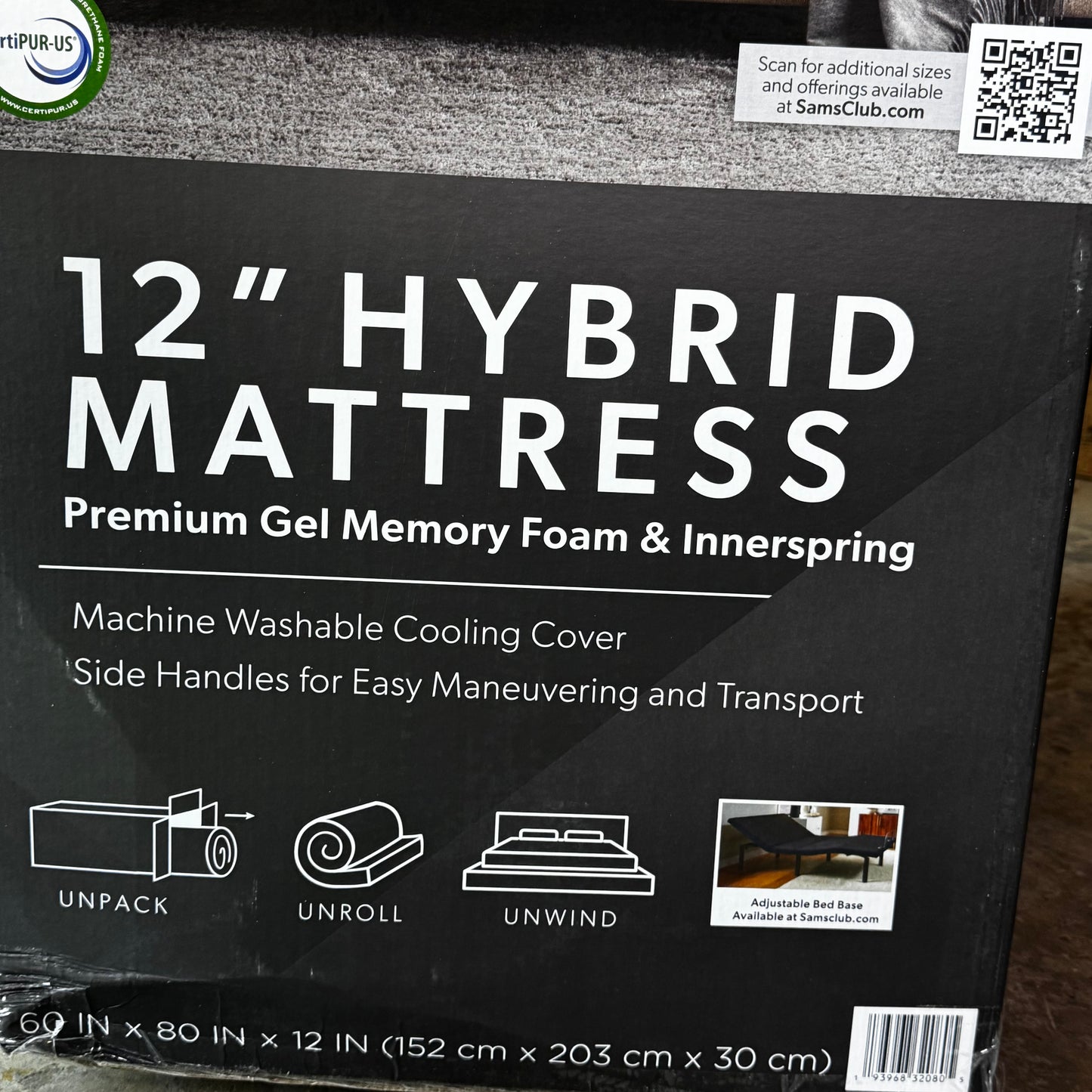 MEMBER'S MARK Hotel Premier Memory Foam Queen Mattress Medium/Firm White