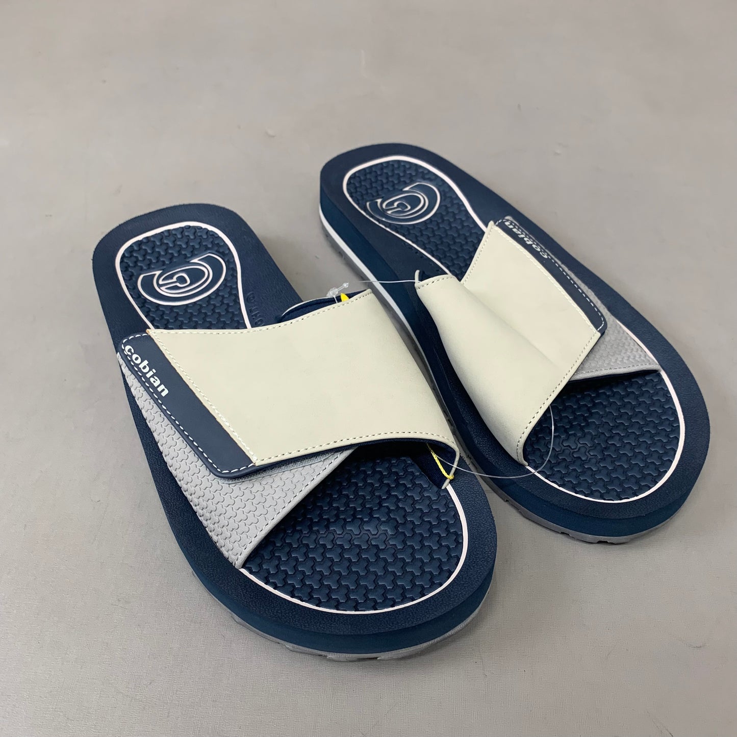 COBIAN DRT Synthetic Leather Strap Slide Sandals Men's Sz 10, 43 EU Navy DRS24-410-10