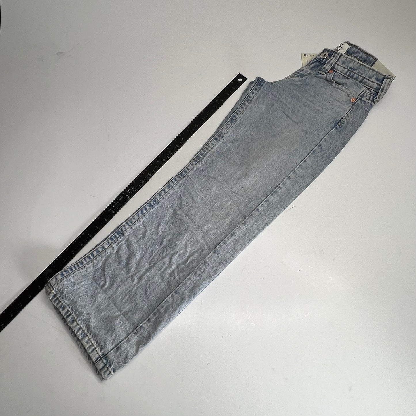URBAN OUTFITTERS Kayla Low Rider Wide Leg Jeans Women's Sz 24W 32L Bleach
