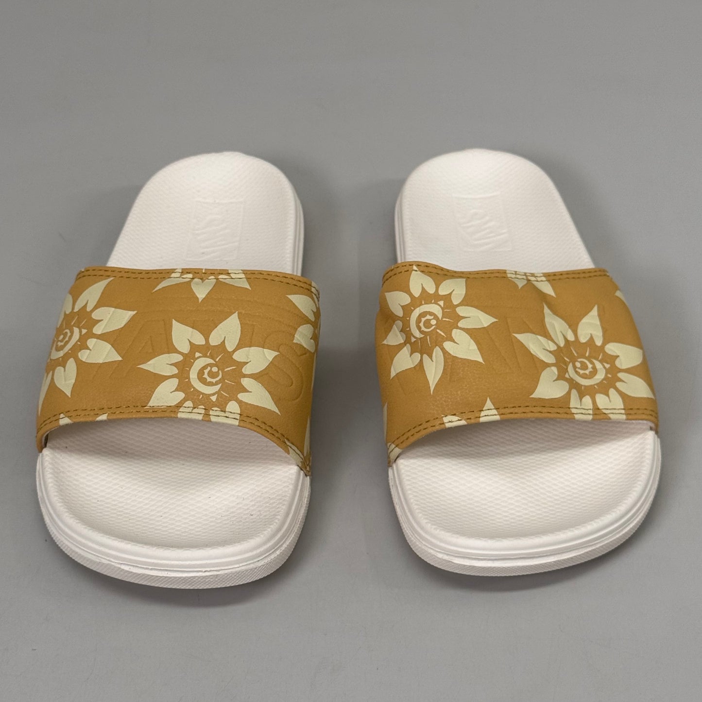 VANS Plush Eye Sunflower La Costa Slides US SZ 7 UK SZ 4.5 Yellow/Cream AS-IS